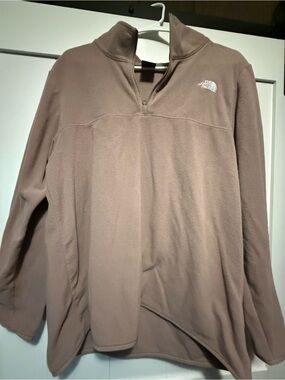 The North Face Taupe Quarter-Zip Fleece Pullover